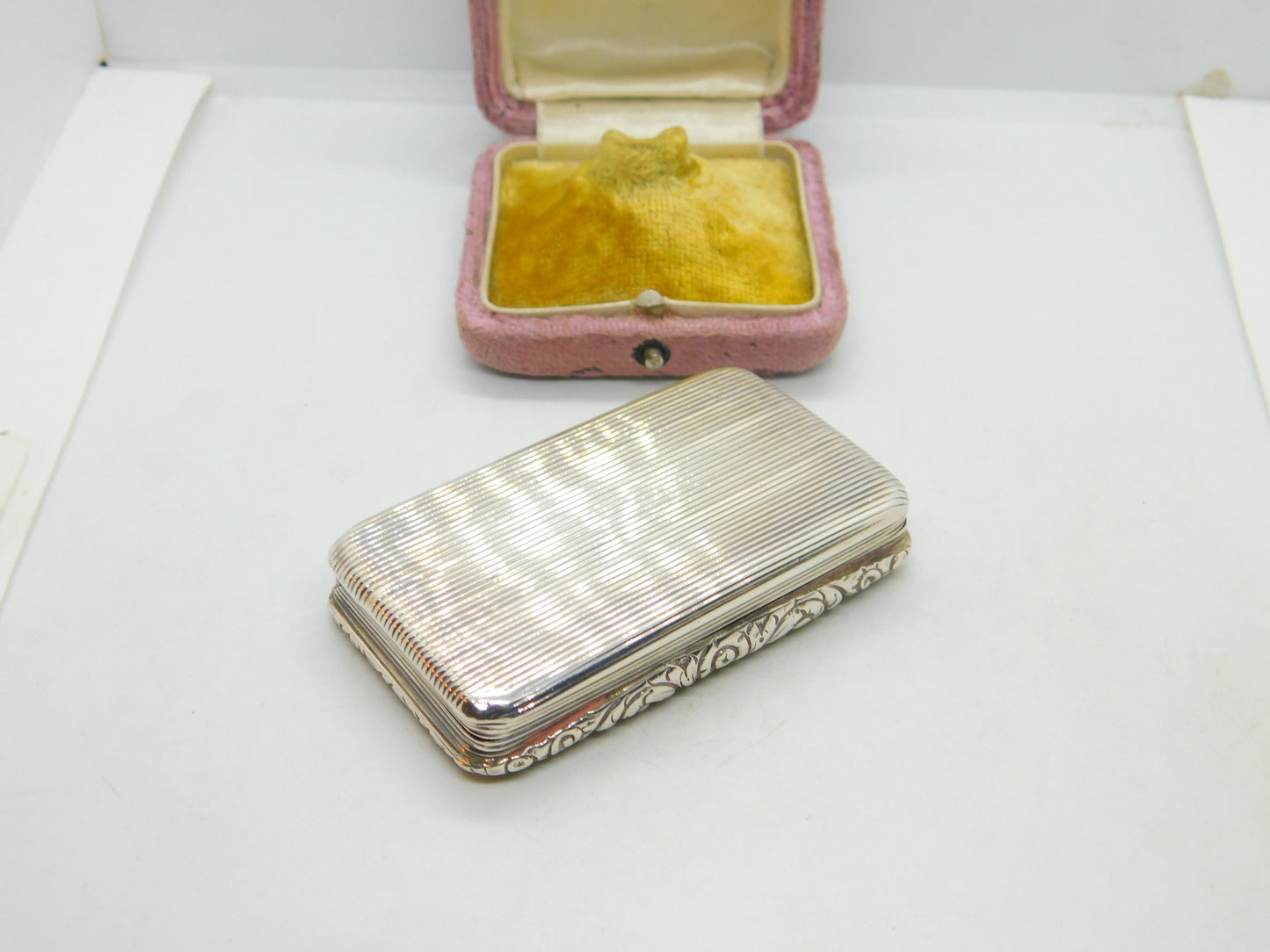 Georgian Sterling Silver Gilded Snuff Box Antique 1827 Birmingham Regency