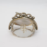 Victorian Large Sterling Silver Faceted Rock Crystal 'P' Spinner Fob Antique c1860