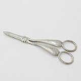 Victorian Sterling Silver Floral Pattern Grape Scissors 1889 Sheffield Antique