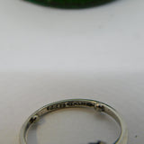 18ct White Gold, 0.2ct Emerald & Diamond Engagement Ring Antique c1920 Art Deco