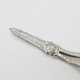 Victorian Sterling Silver Floral Pattern Grape Scissors 1889 Sheffield Antique