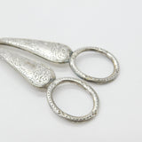 Victorian Sterling Silver Floral Pattern Grape Scissors 1889 Sheffield Antique