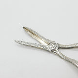 Victorian Sterling Silver Floral Pattern Grape Scissors 1889 Sheffield Antique