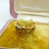 Victorian 18ct Yellow Gold & Five-Stone Citrine Dress Ring Antique 1872 Size M