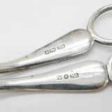 Victorian Sterling Silver Floral Pattern Grape Scissors 1889 Sheffield Antique