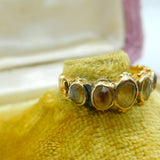Victorian 18ct Yellow Gold & Five-Stone Citrine Dress Ring Antique 1872 Size M
