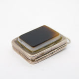 Victorian Sterling Silver Banded Agate Panel Locket Antique 1882 Birmingham