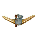Australian 9ct Gold Silver Lined Enamel Koala Boomerang Brooch Antique c1930