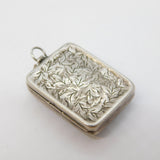 Victorian Sterling Silver Banded Agate Panel Locket Antique 1882 Birmingham