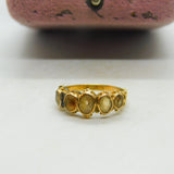 Victorian 18ct Yellow Gold & Five-Stone Citrine Dress Ring Antique 1872 Size M