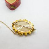 Victorian 15ct Gold & Seed Pearl Mourning Brooch 1864 Birmingham Antique