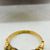 Victorian 18ct Yellow Gold & Five-Stone Citrine Dress Ring Antique 1872 Size M