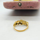 Victorian 18ct Yellow Gold & Five-Stone Citrine Dress Ring Antique 1872 Size M