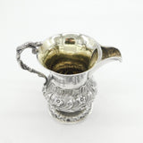 Victorian Sterling Silver Snake Handle Floral Cream Jug Antique 1839 London
