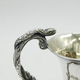 Victorian Sterling Silver Snake Handle Floral Cream Jug Antique 1839 London