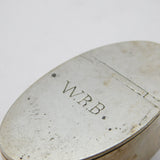Early-Georgian Sterling Silver Oval Form Hinged Snuff Box Antique c1740