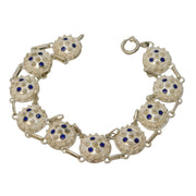 Scandinavian 835 Silver & Enamel Filigree Pattern Bracelet Antique c1920 Deco