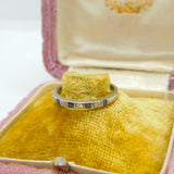18ct White Gold Sapphire & Diamond Half-Eternity Ring Antique c1920 Art Deco