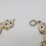 Scandinavian 835 Silver & Enamel Filigree Pattern Bracelet Antique c1920 Deco