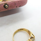 9ct Yellow Gold Large Gents Solitaire Ring with Paste Stone Vintage c1970