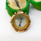 Edwardian 9ct Rose Gold Travellers Compass Pendant Fob Antique c1910