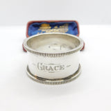 Victorian Sterling Silver 'Grace' Name Napkin Ring 1901 Birmingham Antique