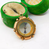 Edwardian 9ct Rose Gold Travellers Compass Pendant Fob Antique c1910