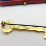 9ct Yellow Gold 21st Birthday Key Brooch Pin Antique 1948 Chester