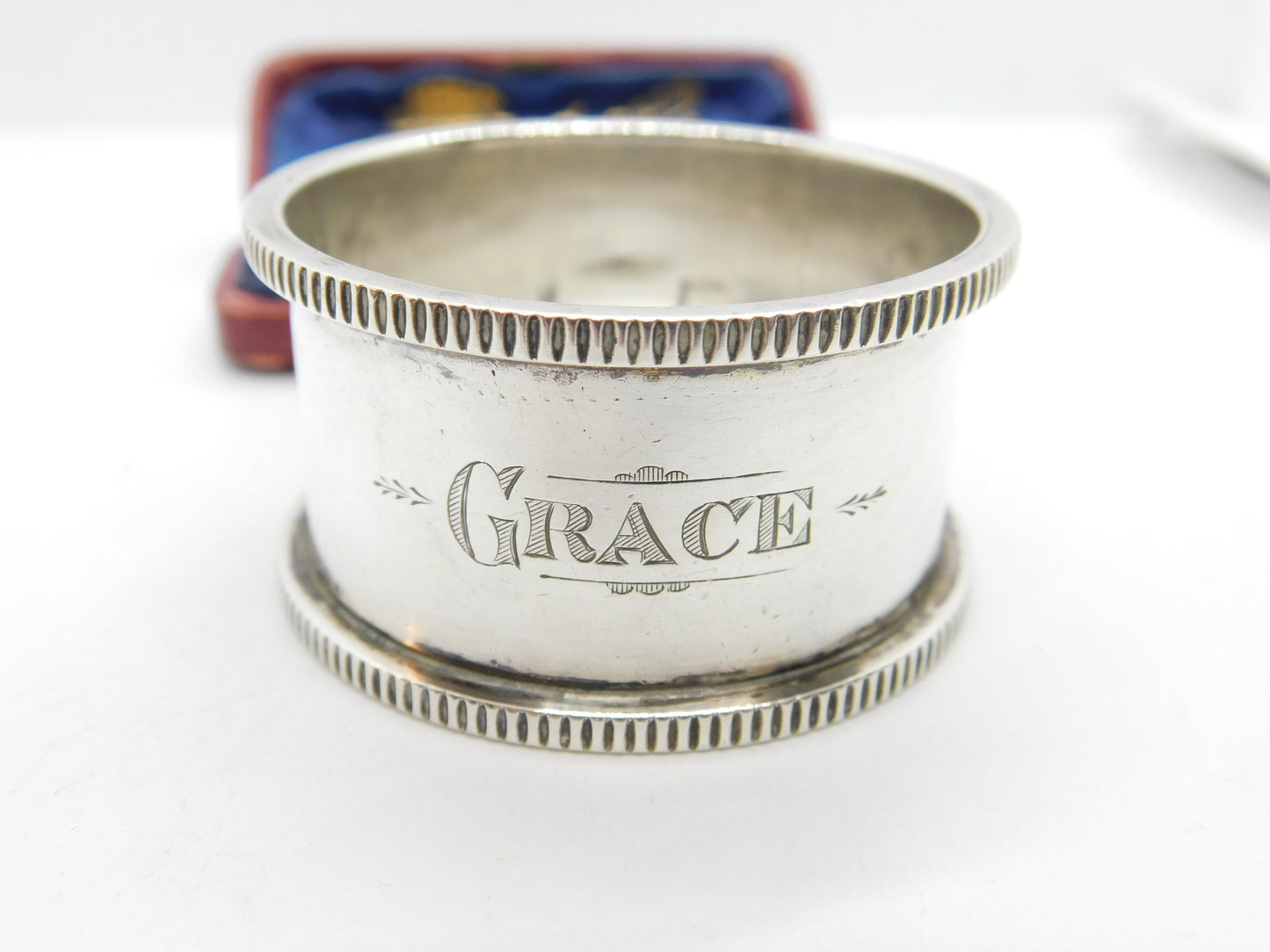 Victorian Sterling Silver 'Grace' Name Napkin Ring 1901 Birmingham Antique