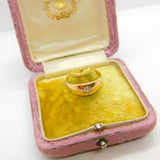 18ct Yellow Gold Starburst 'Gypsy' Ring with 0.2ct Diamond Antique c1900