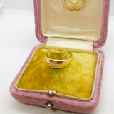 18ct Yellow Gold Starburst 'Gypsy' Ring with 0.2ct Diamond Antique c1900