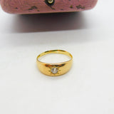 18ct Yellow Gold Starburst 'Gypsy' Ring with 0.2ct Diamond Antique c1900