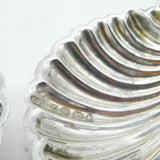 Victorian Pair of Sterling Silver Dolphin Shell Salt Cellars Antique 1870 London