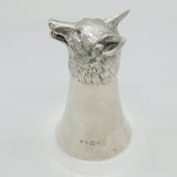 Cast Sterling Silver Fox Mask Stirrup Cup Vintage 1978 Birmingham William Comyns