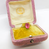 Edwardian 9ct Yellow Gold & Pink Topaz Solitaire Ring Antique c1910