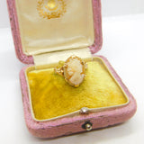 9ct Yellow Gold Carved Shell Cameo Dress Ring Mid-Century c1950
