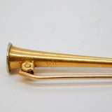 Victorian 15ct Rose Gold & Platinum Hunting Horn Stock Pin Brooch Antique c1880