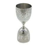 19th Century Oriental Sterling Silver Jigger Double-Ended Shot Measure Antique c1880