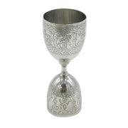 19th Century Oriental Sterling Silver Jigger Double-Ended Shot Measure Antique c1880