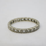 9ct White Gold & Spinel Set Eternity Ring Antique c1940 Art Deco Size R 1/2 UK
