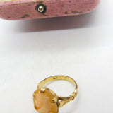 9ct Yellow Gold Carved Shell Cameo Dress Ring Mid-Century c1950
