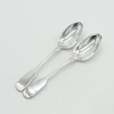 William IV Pair of Sterling Silver Lion Crest Serving Spoons Antique 1835 Exeter