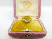 9ct Yellow Gold & White Spinel Set Band Ring Vintage c1990 Birmingham