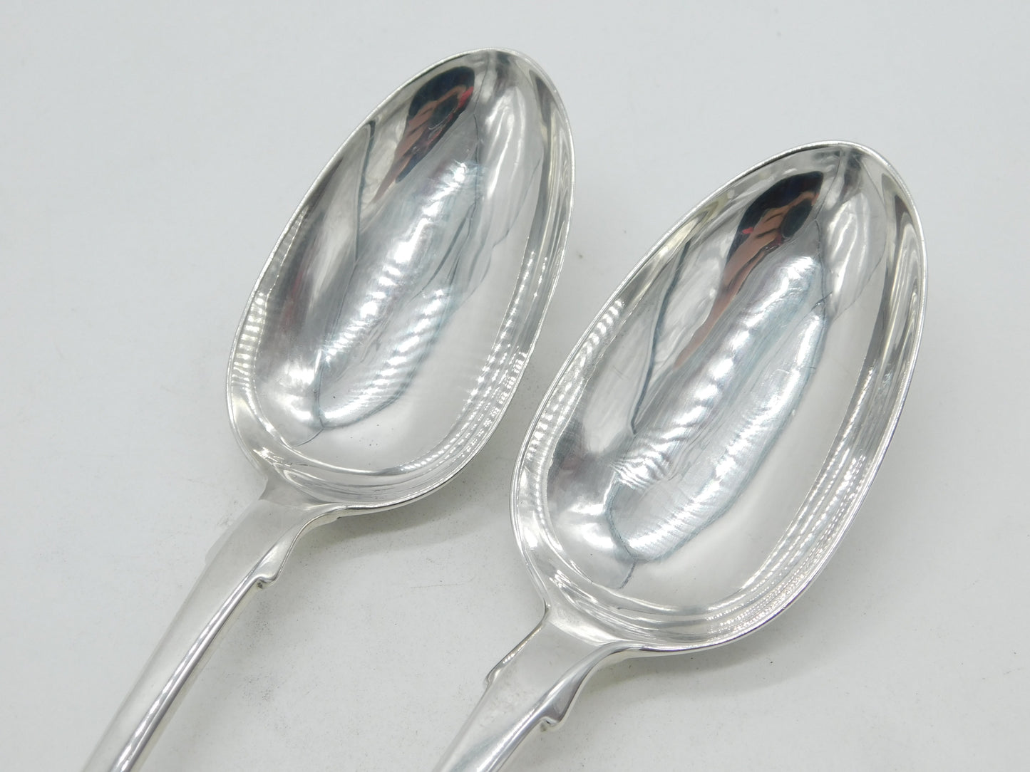 William IV Pair of Sterling Silver Lion Crest Serving Spoons Antique 1835 Exeter
