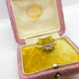 9ct Yellow Gold & White Spinel Set Band Ring Vintage c1990 Birmingham