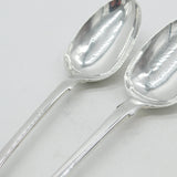 William IV Pair of Sterling Silver Lion Crest Serving Spoons Antique 1835 Exeter
