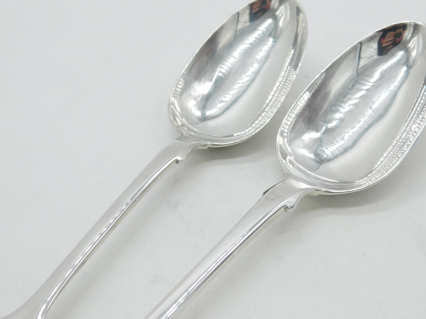 William IV Pair of Sterling Silver Lion Crest Serving Spoons Antique 1835 Exeter