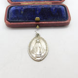 Irish Sterling Silver Catholic Religious Pendant 1948 Dublin Antique Art Deco
