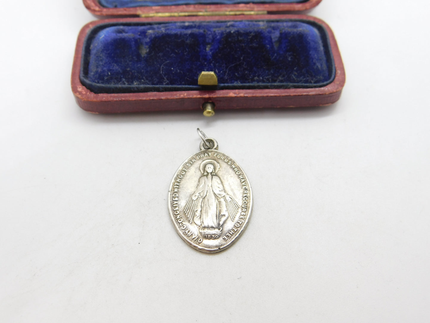 Irish Sterling Silver Catholic Religious Pendant 1948 Dublin Antique Art Deco