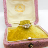 9ct Yellow Gold & White Spinel Set Band Ring Vintage c1990 Birmingham